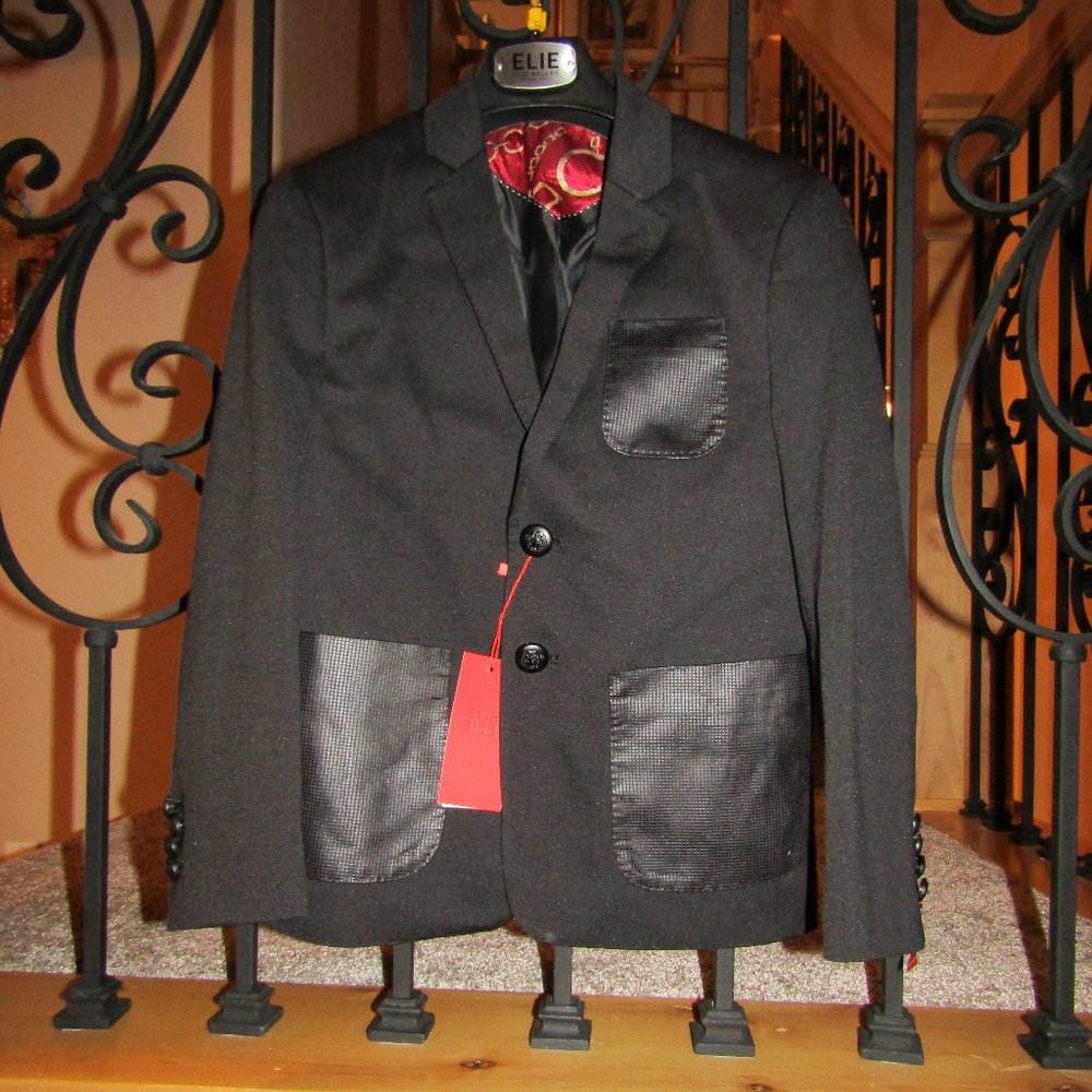 Elie Balleh black suit coat size 8